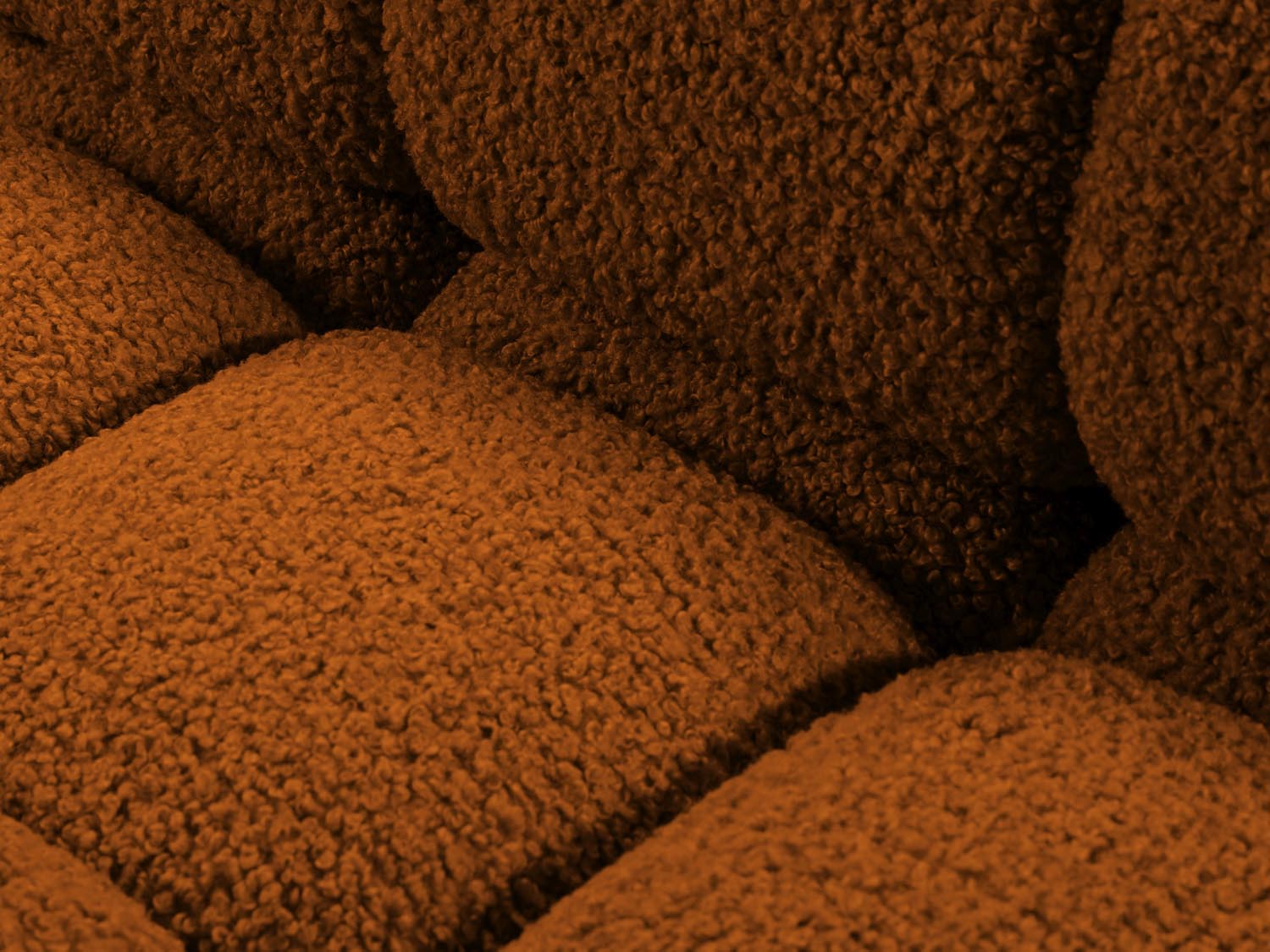 Modulares Bellis Boucle Sofa in warmem Ziegelrot, linksseitig, 4-Sitzer, 94 cm, perfekt für gemütliche und moderne Wohnkonzepte.