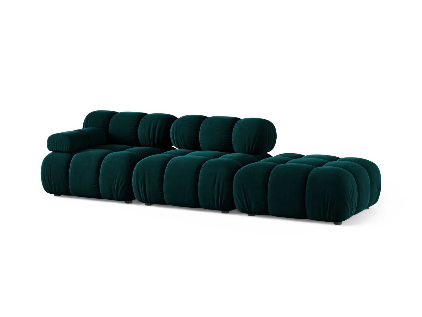 Elegantes 4-Sitzer Sofa Bellis in tiefem Petrol, ideal für moderne Wohnräume. Modular und vielseitig einsetzbar, von Micadoni.