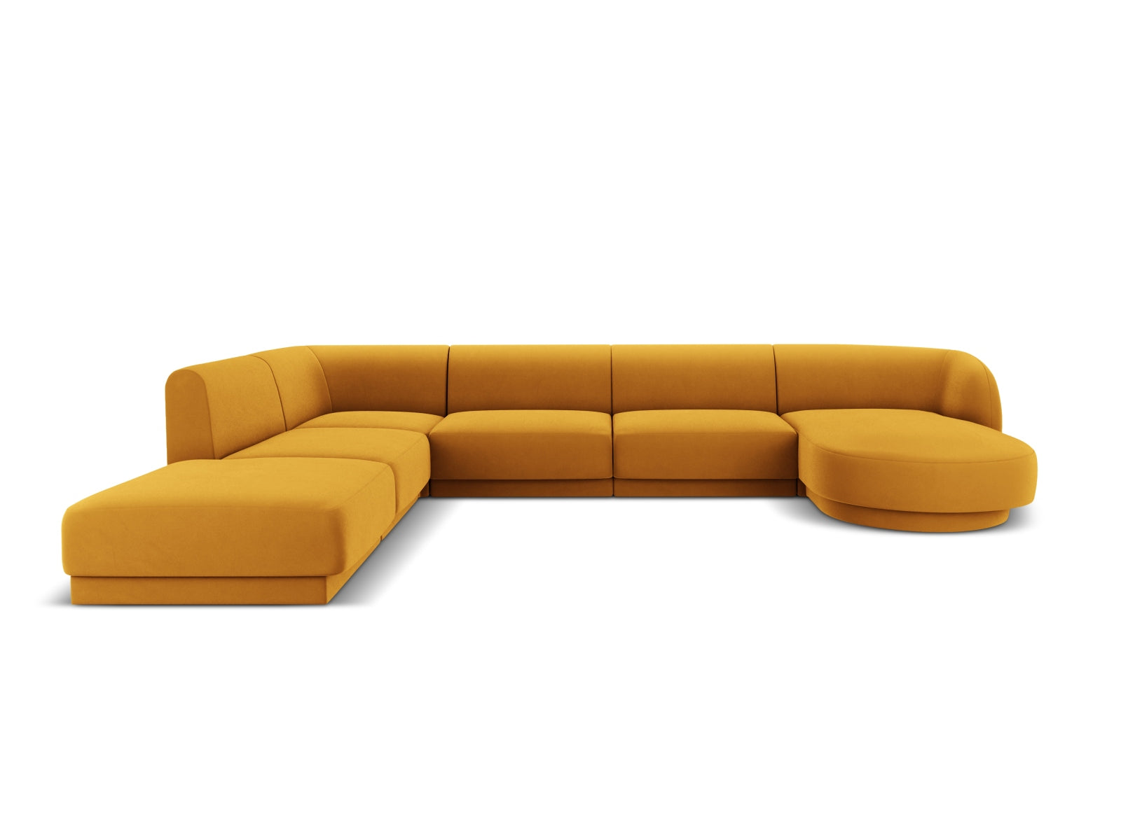 Miley Velour Panoramic Ecksofa links 6 Sitzer in Yellow-Bluvel präsentiert im Onlineshop von KAQTU Design AG. Ecksofa links ist von Micadoni