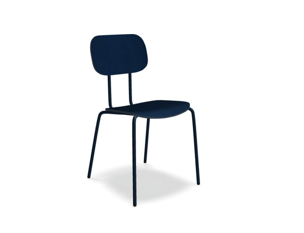 New School N1N01 - Stuhl aus Sperrholz mit 4-Bein-Gestell in präsentiert im Onlineshop von KAQTU Design AG. Stuhl ist von Mdd