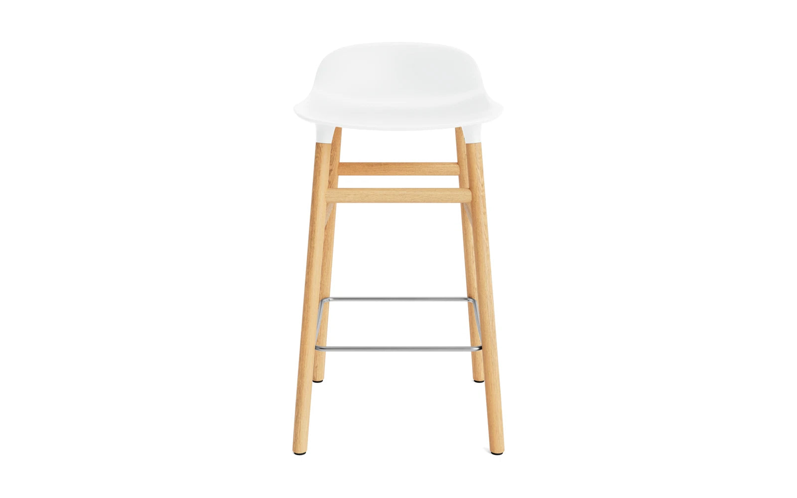 Moderner Form Barhocker von Normann Copenhagen in stilvollem Weiß, perfekt für zeitgemäße Einrichtung, mit komfortabler Sitzhöhe von 65 cm.