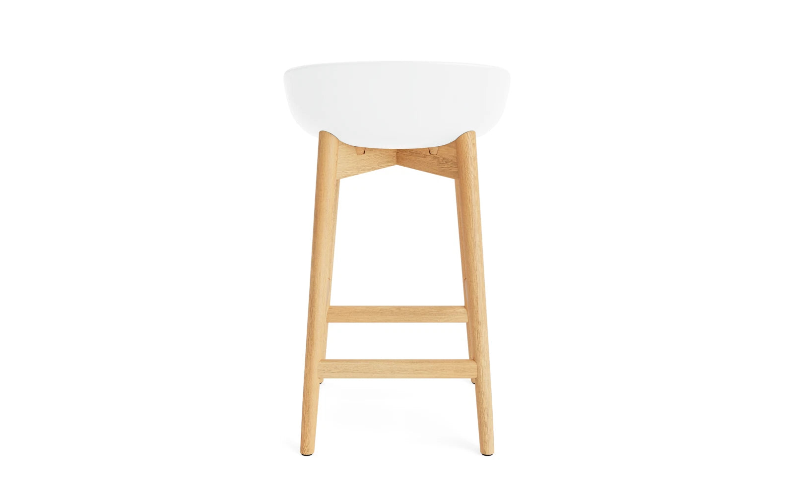 Erleben Sie den Hyg Barhocker 65 cm in Eiche Weiß – ein harmonisches Möbelstück, das skandinavische Gemütlichkeit und zeitloses Design perfekt kombiniert.