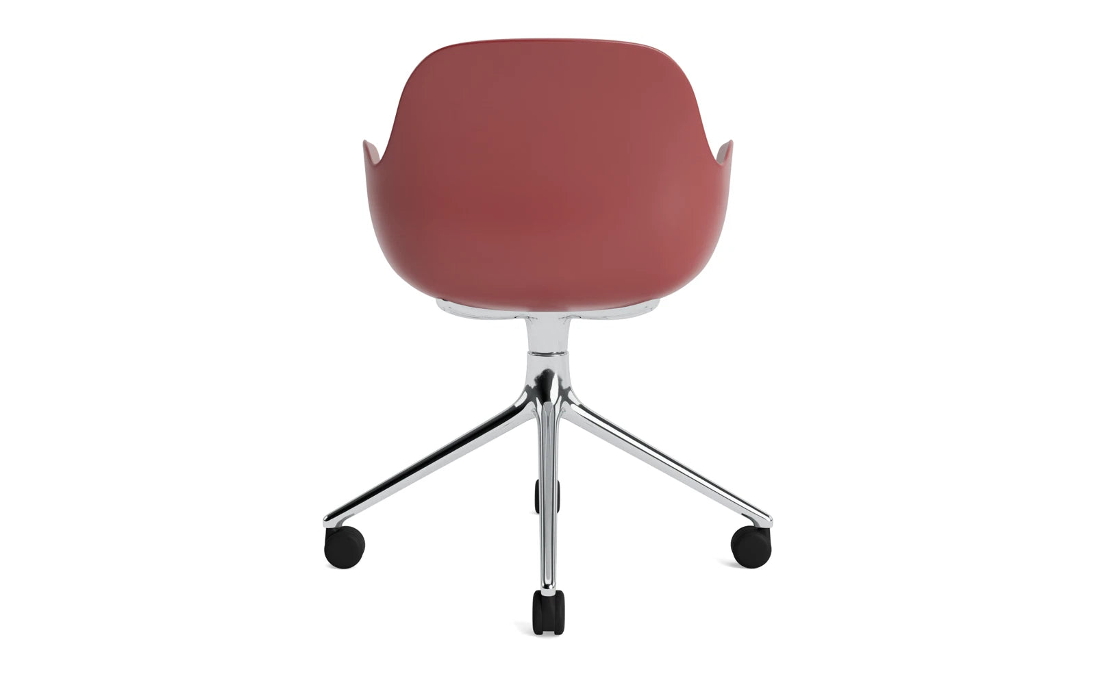 Eleganter Form Drehstuhl 4W in leuchtendem Rot, gefertigt aus Aluminium – perfekt für inspirierende Büros und dynamische Arbeitsplätze.