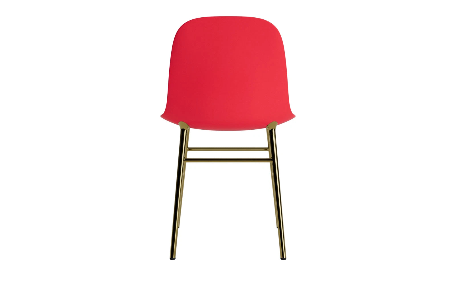Entdecken Sie den Form Stuhl in leuchtendem Rot von Normann Copenhagen – ein elegantes Designstück aus hochwertigem Messing, das jedem Raum Farbe verleiht.