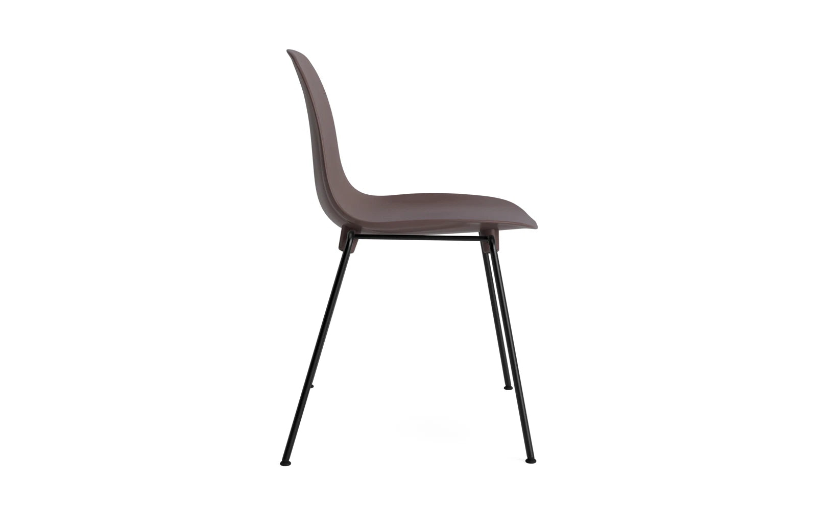 Stilvoller Stapelstuhl in Braun aus robustem Stahl von Normann Copenhagen, ideal für zeitgemäße Wohn- und Arbeitsräume.