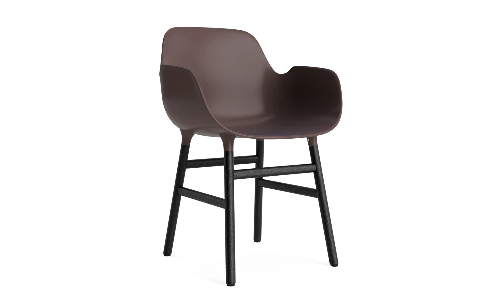 Form Lehnstuhl Braun/schwarz in präsentiert im Onlineshop von KAQTU Design AG. Stuhl mit Armlehne ist von Normann Copenhagen