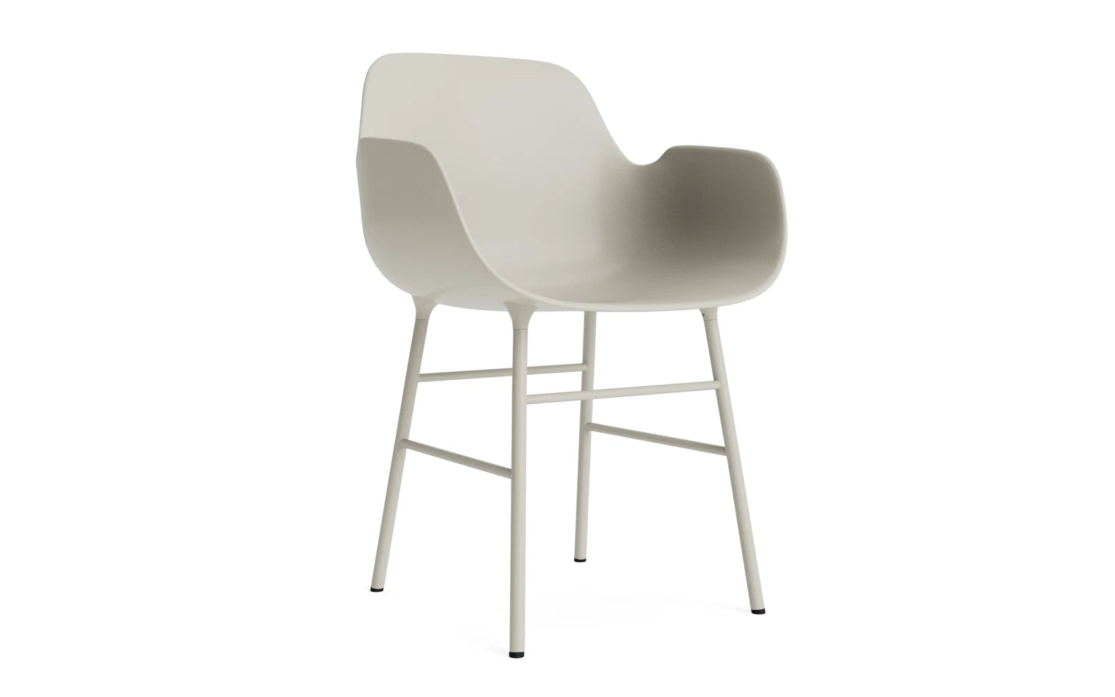 Form Lehnstuhl Stahl hellgrau in präsentiert im Onlineshop von KAQTU Design AG. Stuhl mit Armlehne ist von Normann Copenhagen