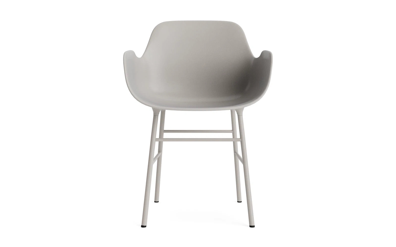 Moderner Lehnstuhl aus Stahl in warmem Grau, perfekt für komfortable Sitzgelegenheiten und geschmackvolle Einrichtung von Normann Copenhagen.