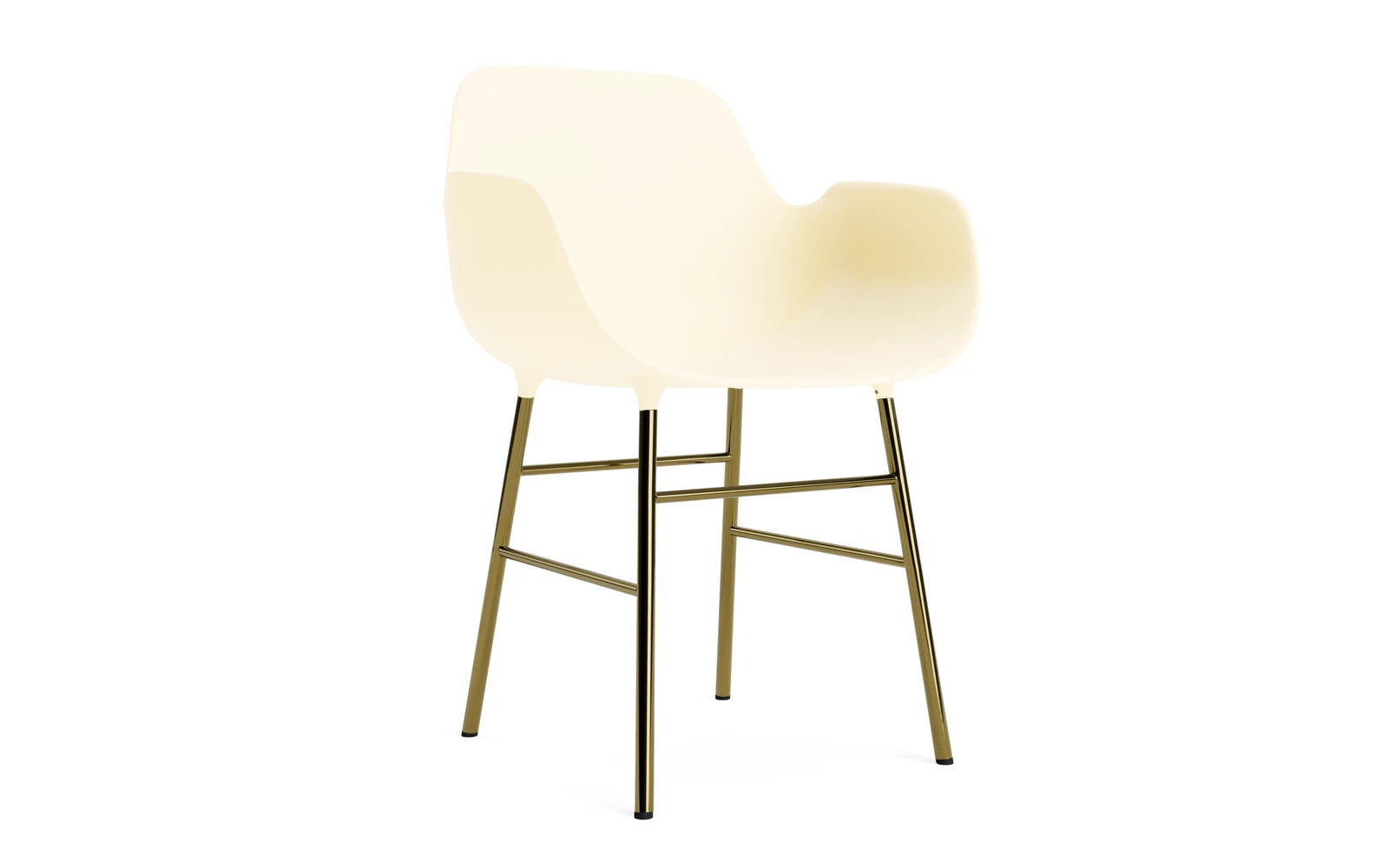 Form Lehnstuhl Messing Creme in präsentiert im Onlineshop von KAQTU Design AG. Stuhl mit Armlehne ist von Normann Copenhagen