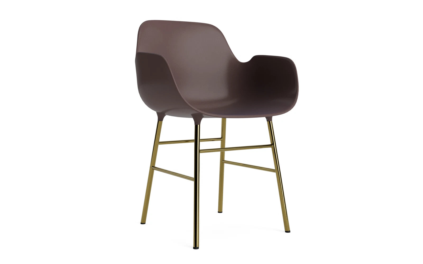 Form Lehnstuhl Messing Braun in präsentiert im Onlineshop von KAQTU Design AG. Stuhl mit Armlehne ist von Normann Copenhagen