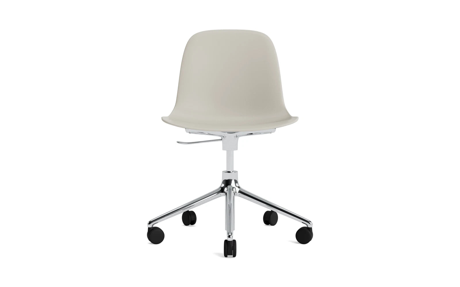 Erleben Sie den Form Drehstuhl in Hellgrau/Aluminium von Normann Copenhagen – ein elegantes, funktionales Möbelstück für jeden Raum.