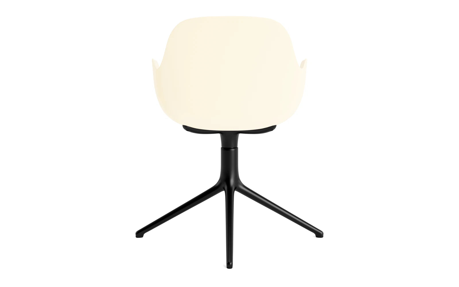 Eleganter Bürostuhl in Creme mit schwarzem Aluminiumgestell, ideal für stilvolle Büros und kreative Arbeitsumgebungen.