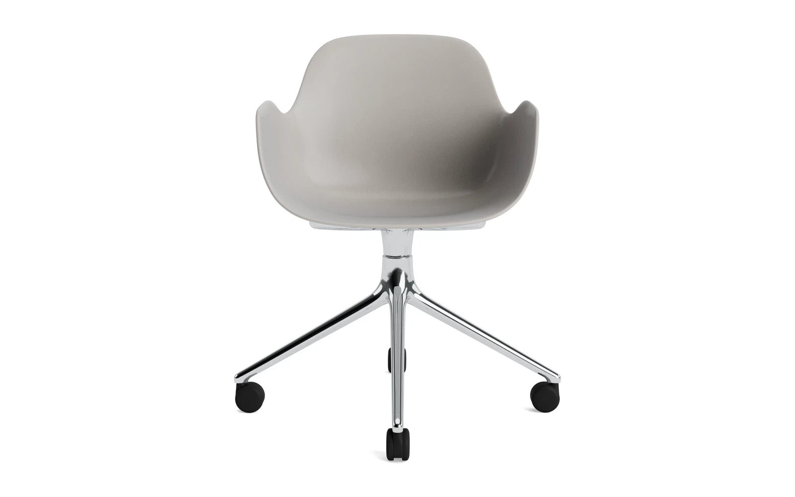 Erleben Sie den Form Drehsessel 4W in warmem Grau von Normann Copenhagen – ein stilvolles, drehbares Designhighlight für Ihr Zuhause.