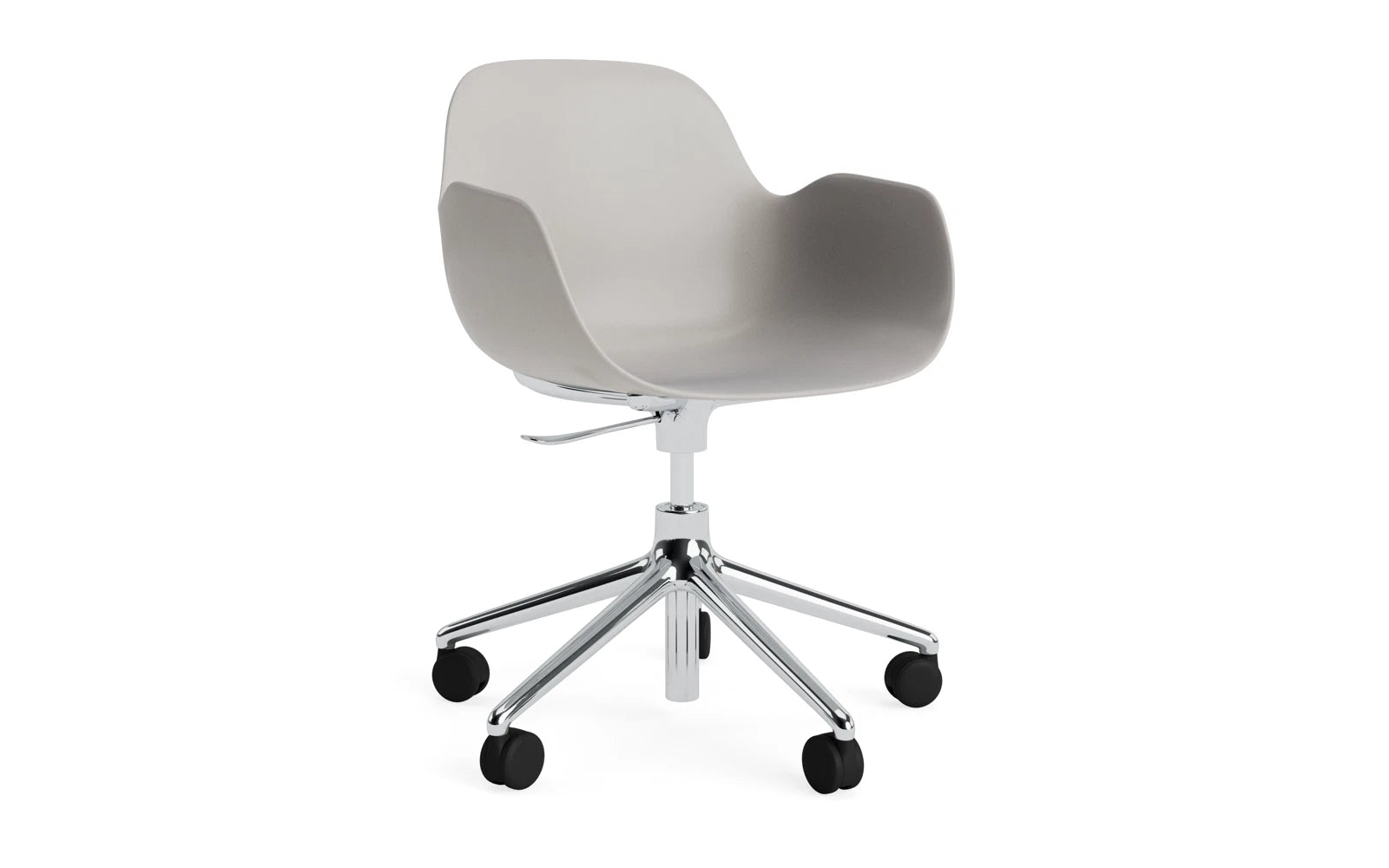 Form Drehsessel mit Rollen Warmes grau/Aluminium in präsentiert im Onlineshop von KAQTU Design AG. Sessel ist von Normann Copenhagen