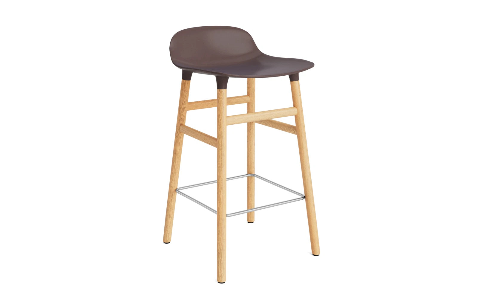 Form Barstuhl 65 cm braun/Eiche in präsentiert im Onlineshop von KAQTU Design AG. Barstuhl ist von Normann Copenhagen