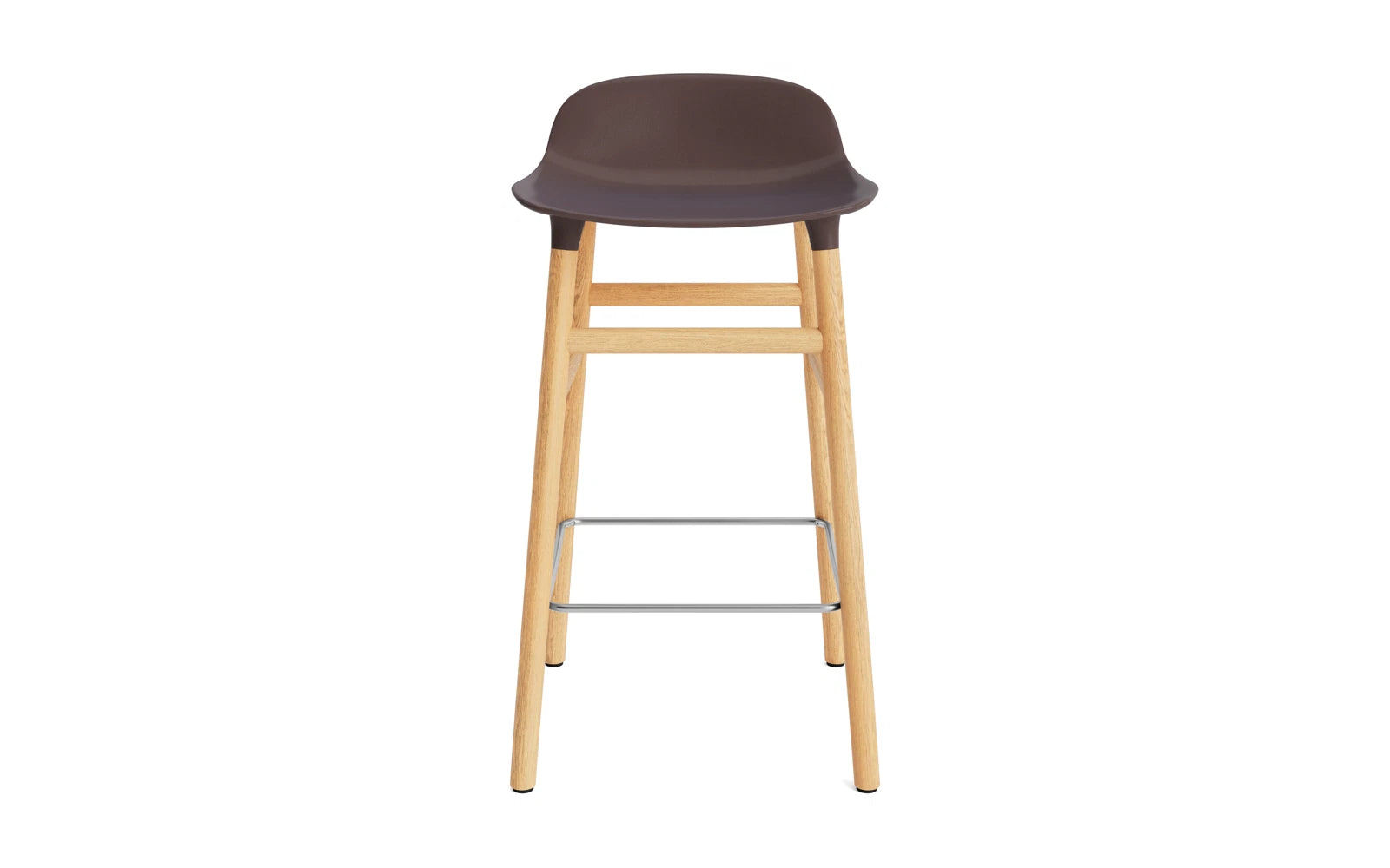 Erleben Sie den Form Barstuhl 65 cm in braun/Eiche von Normann Copenhagen – ein elegantes, funktionales Möbelstück, das zeitloses Design und erstklassige Materialien vereint.