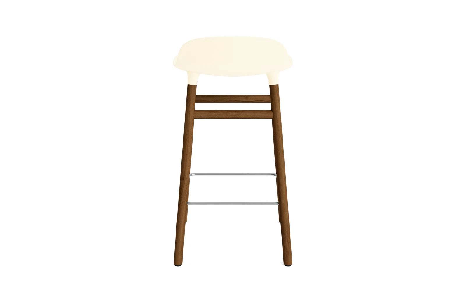 Eleganter Barstuhl in Creme und Walnuss, 65 cm hoch, perfekt für moderne Wohnräume, kombiniert Funktionalität mit ästhetischem Flair.