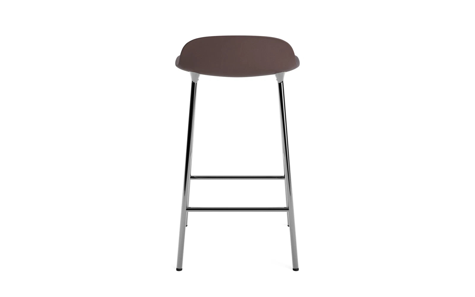Moderner Barstuhl in Braun und Chrom, 65 cm hoch, perfekt für trendige Bars und stilvolle Inneneinrichtungen.