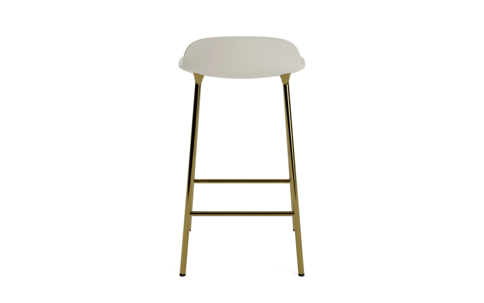 Erleben Sie den Form Barstuhl 65 cm in Messing Hellgrau von Normann Copenhagen – ein elegantes Designstück, das Funktionalität und Stil harmonisch kombiniert!