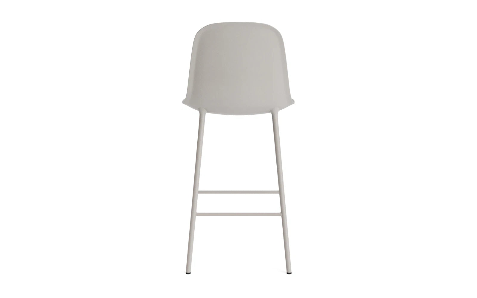 Moderner Barstuhl von Normann Copenhagen in warmem Grau, gefertigt aus robustem Stahl, ideal für zeitgemäße Wohnräume und Bars.