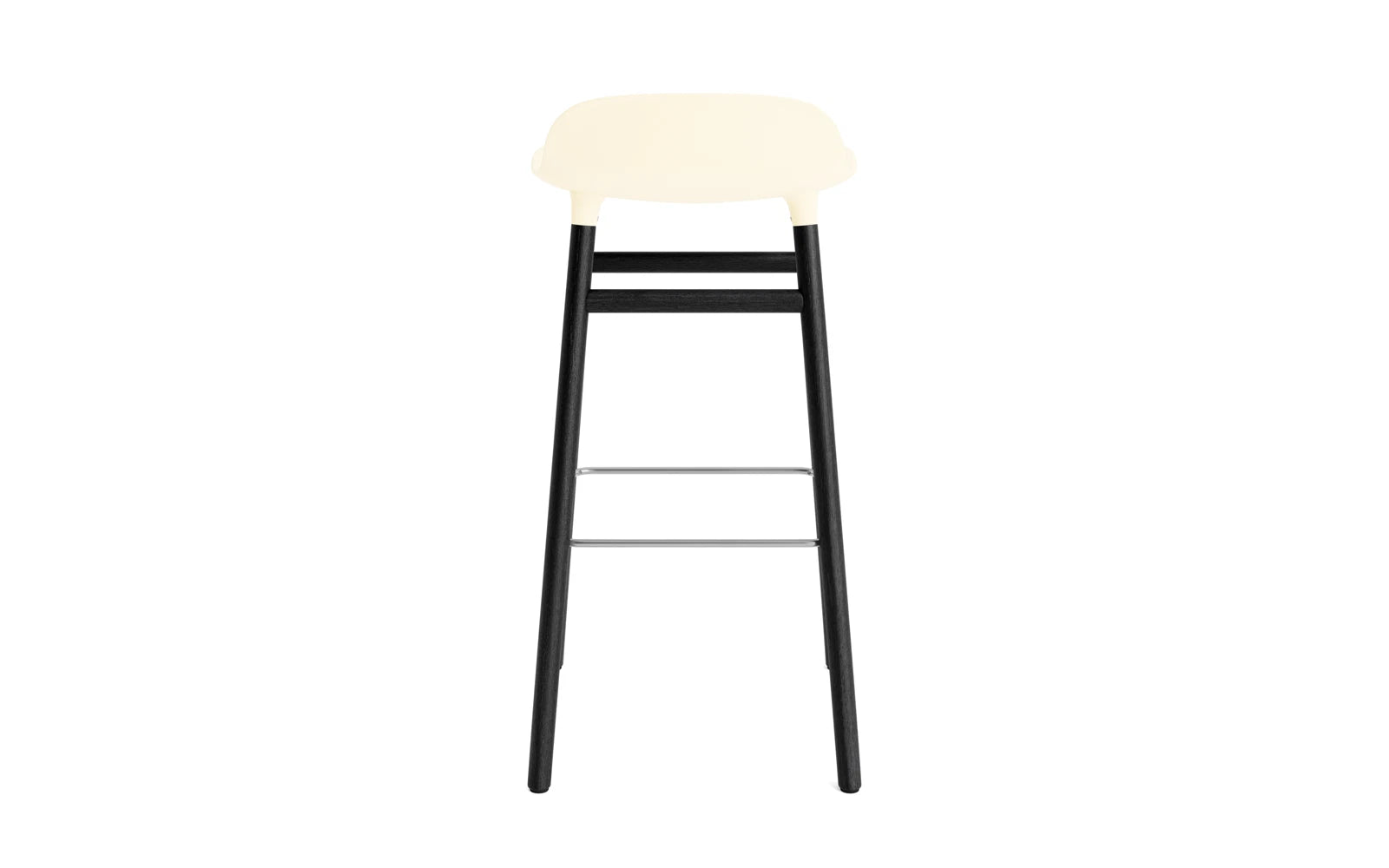 Stylischer Form Barstuhl in creme und schwarz von Normann Copenhagen, perfekt für zeitgemäße Einrichtung und gemütliche Bar-Atmosphäre.