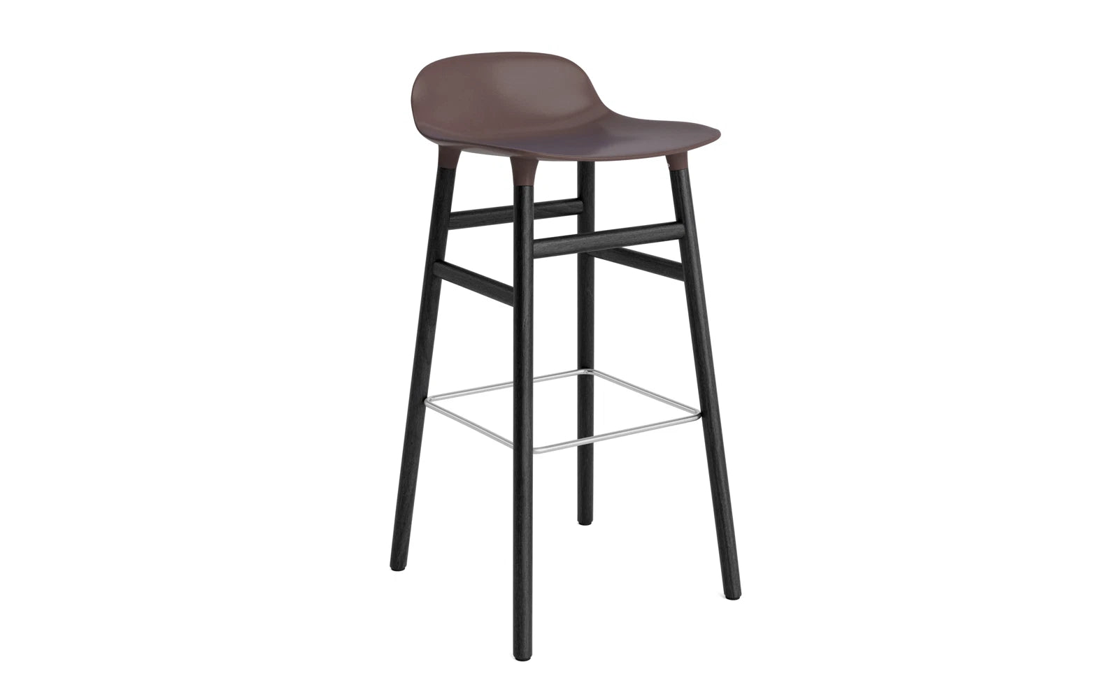 Form Barstuhl 75 cm braun/schwarz in präsentiert im Onlineshop von KAQTU Design AG. Barstuhl ist von Normann Copenhagen