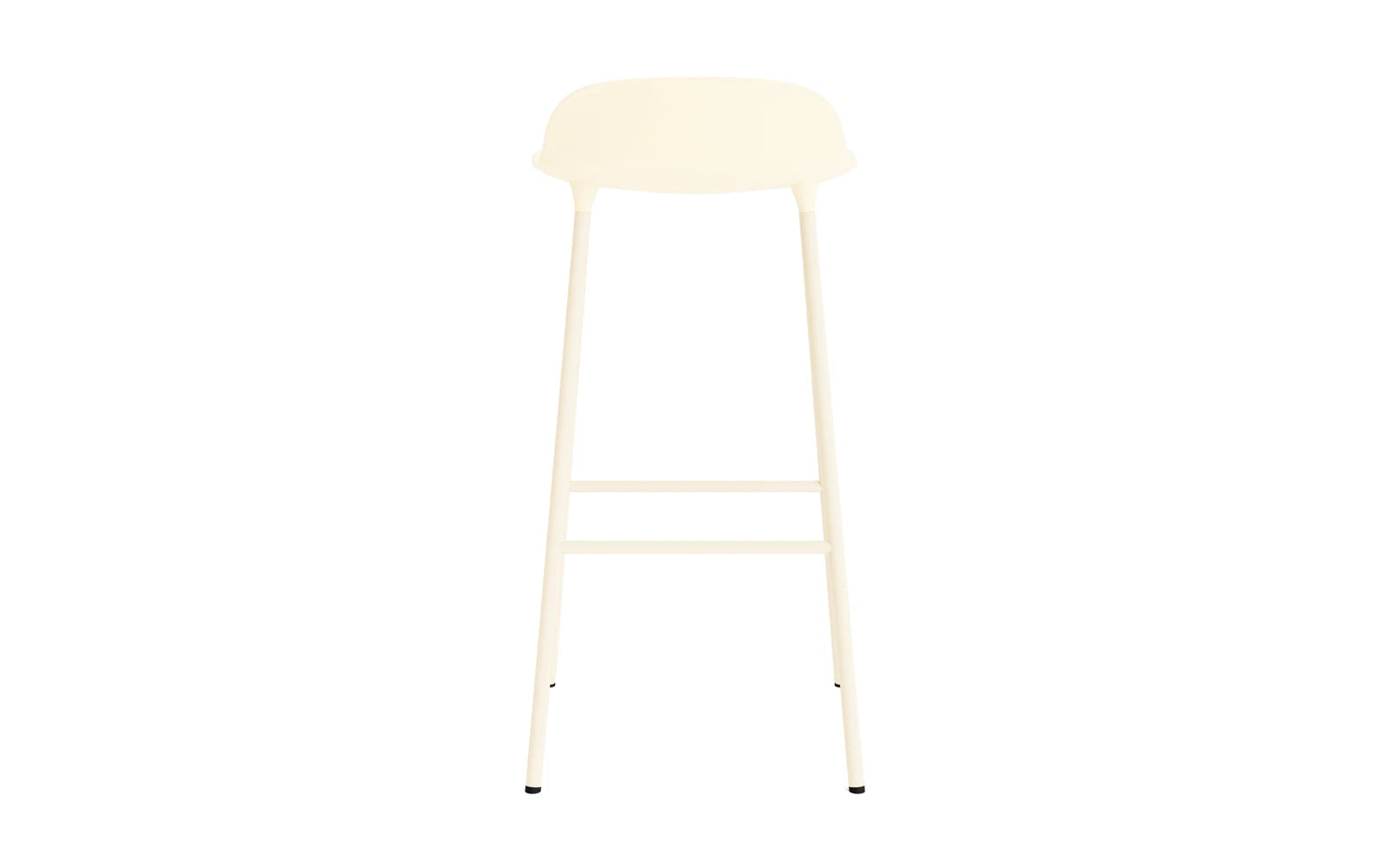 Moderner Barstuhl in sanftem Creme mit robustem Stahlgestell, 75 cm hoch, perfekt für zeitgemäße Einrichtung und gemütliche Barbereiche.