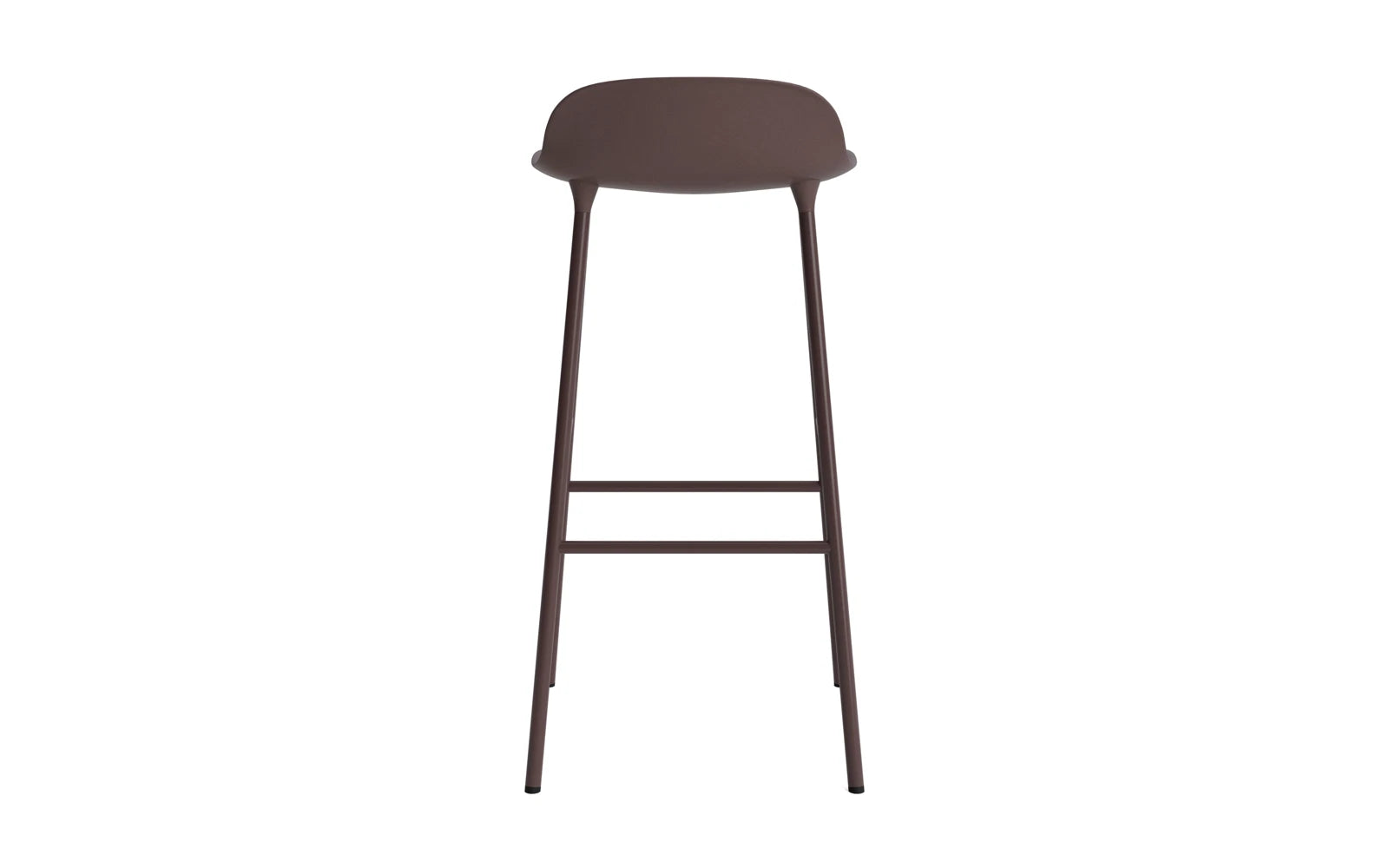 Eleganter Form Barstuhl in Braun und Stahl, 75 cm hoch, ideal für moderne Bars und Essbereiche von Normann Copenhagen.