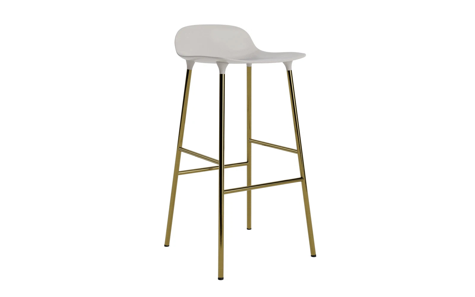 Form Barstuhl 75 cm Messing warmes grau in präsentiert im Onlineshop von KAQTU Design AG. Barstuhl ist von Normann Copenhagen