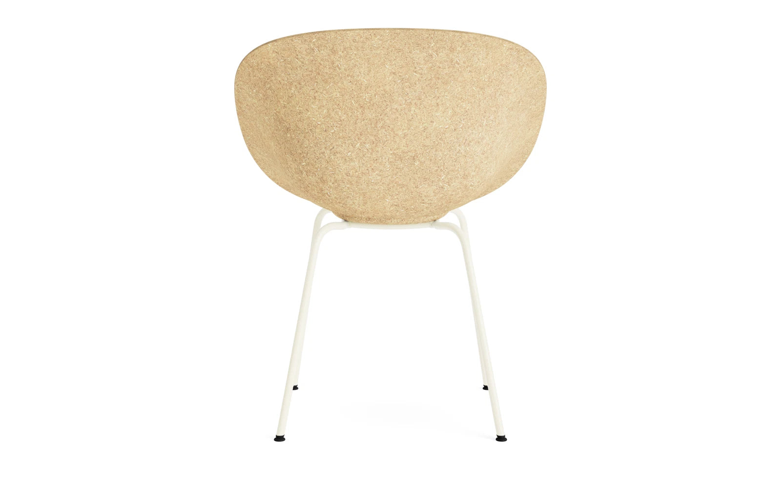 Moderner Mat Lehnstuhl in sanftem Creme, ausgestattet mit einem stabilen Stahlgestell und einem natürlichen Hanfbezug – perfekt für jedes Zuhause.
