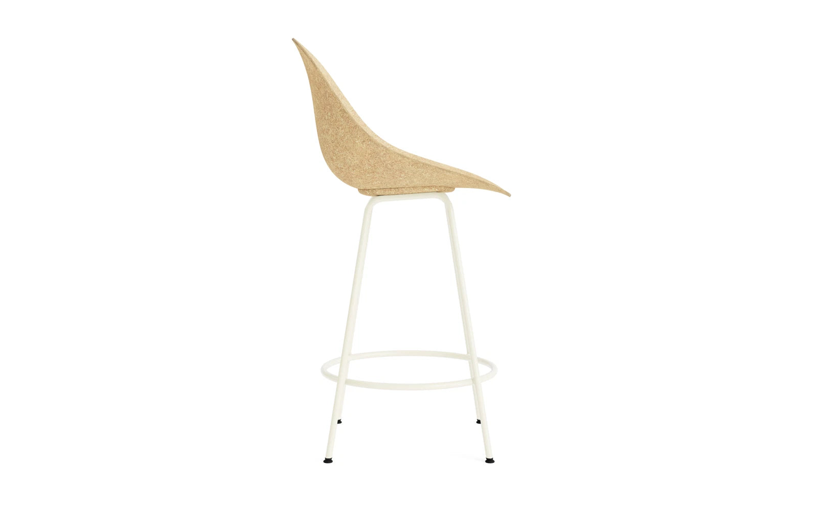 Eleganter Barstuhl in zartem Creme, gefertigt aus robustem Stahl und natürlichem Hanf, ideal für stilvolle Wohnräume.