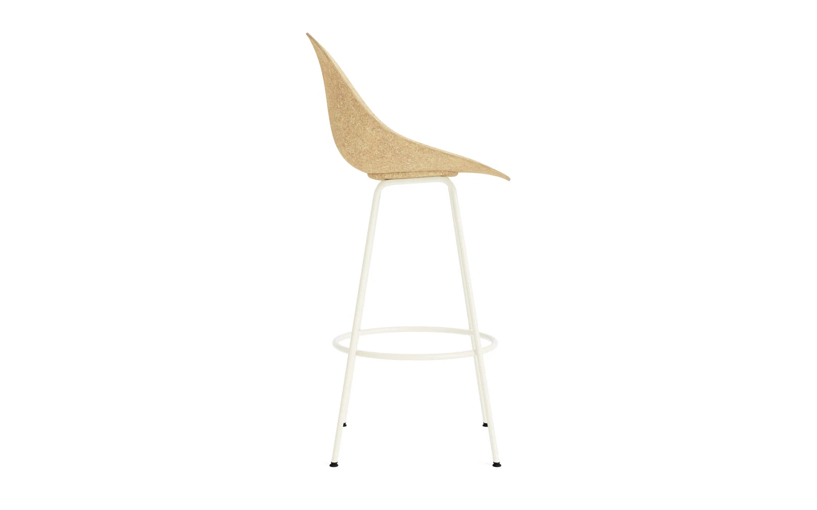 Eleganter Barstuhl in zartem Creme, kombiniert Stahl und Hanf für einen stilvollen Look, perfekt für moderne Wohnräume und Bars.