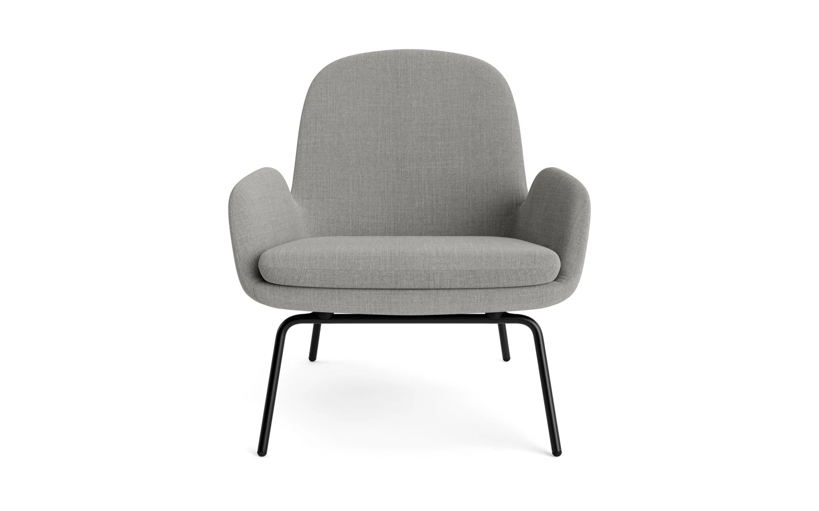 Eleganter Era Lounge-Sessel mit niedrigem Design aus schwarzem Stahl, ideal für stilvolle Wohnräume und entspannte Atmosphären.