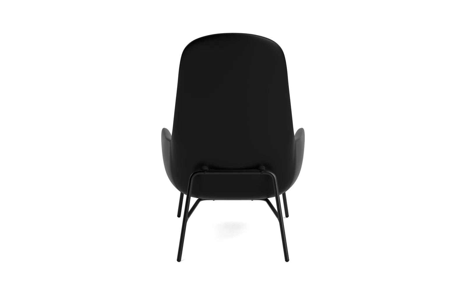 Eleganter Era Lounge-Sessel mit hohem Rücken aus robustem schwarzem Stahl, perfekt für stilvolle Entspannung und modernes Wohndesign.