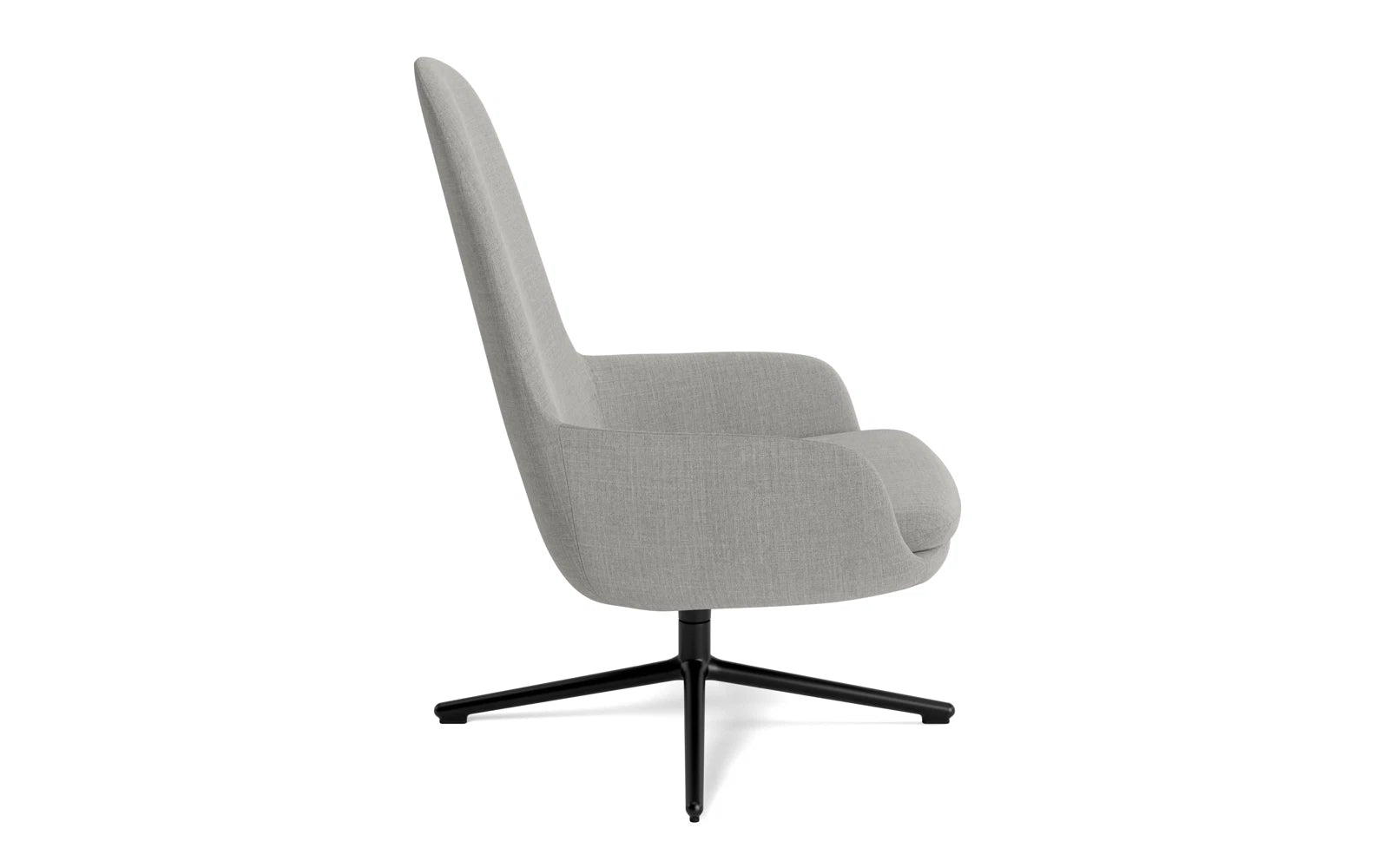 Stylischer Era Lounge-Sessel mit drehbarem Aluminiumgestell in Schwarz, perfekt für zeitgemäße Wohnräume und gemütliche Entspannung.