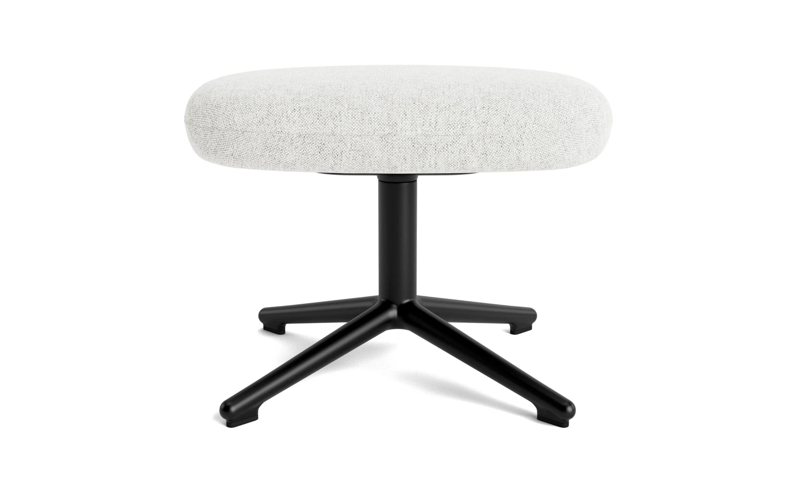Moderner Era Fusshocker Swivel in edlem Schwarz, aus robustem Aluminium und hochwertigem Hallingdal-Stoff, perfekt für jedes Zuhause.