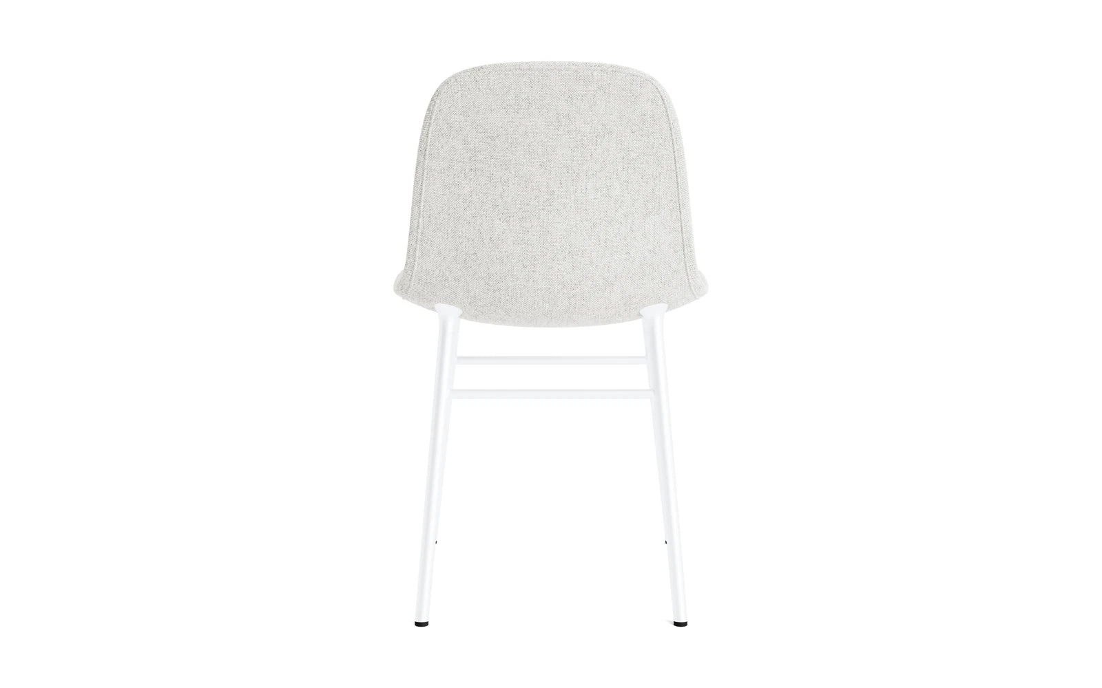 Eleganter Form Stuhl von Normann Copenhagen in Weiß, gepolstert mit hochwertigem Hallingdal-Stoff und stabiler Stahlkonstruktion.