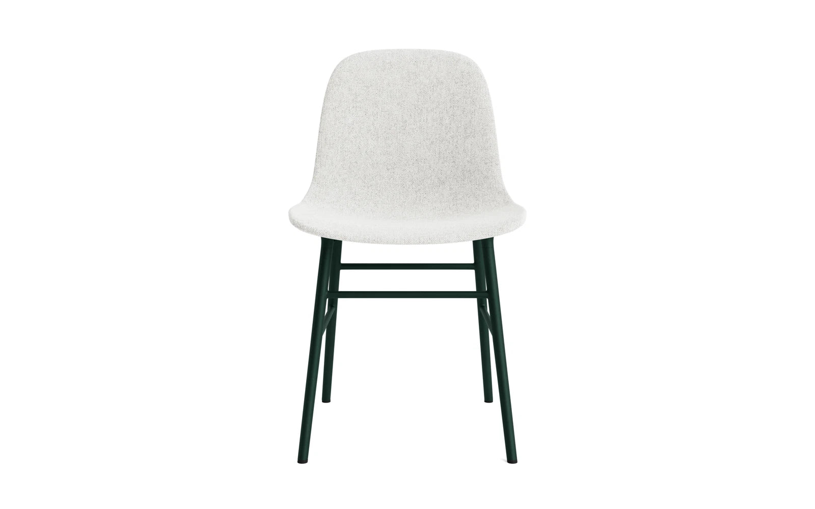 Erleben Sie den eleganten Form Stuhl in gepolstertem Grün und hochwertigem Stahl von Normann Copenhagen – ein zeitloses Möbelstück für jeden Raum.