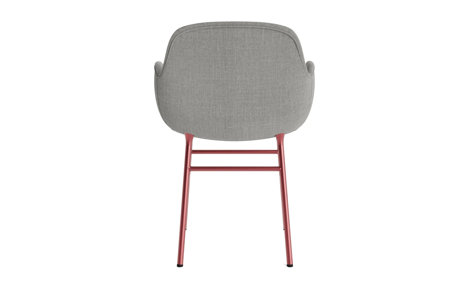 Eleganter gepolsterter Lehnstuhl in Rot von Normann Copenhagen, ausgestattet mit stabilen Armlehnen und modernem Stahlgestell.