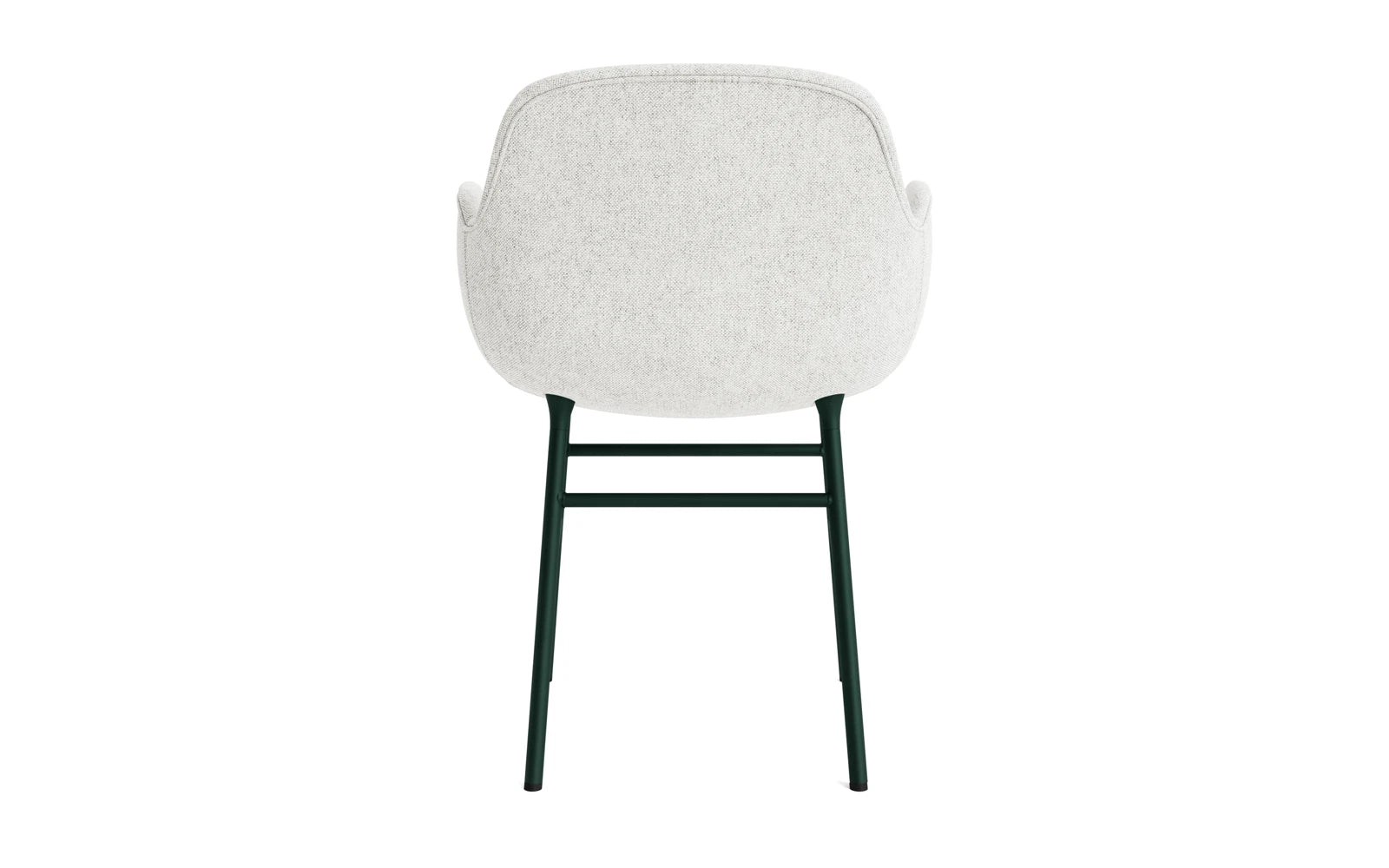 Eleganter Form Lehnstuhl in stilvollem Grün, gepolstert mit hochwertigem Hallingdal-Stoff und robustem Stahlgestell – perfekt für Ihr Zuhause.