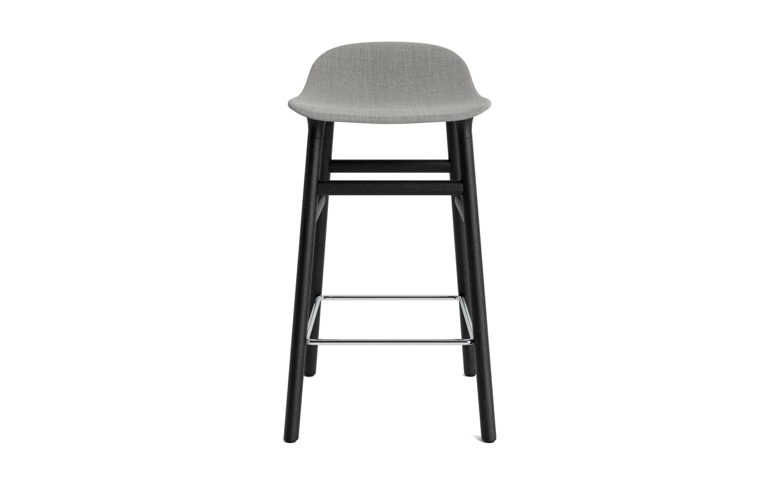 Eleganter Barstuhl mit 65 cm Höhe, gepolstert in Schwarz, gefertigt aus hochwertiger Eiche, perfekt für moderne Innenräume und Gastronomie.