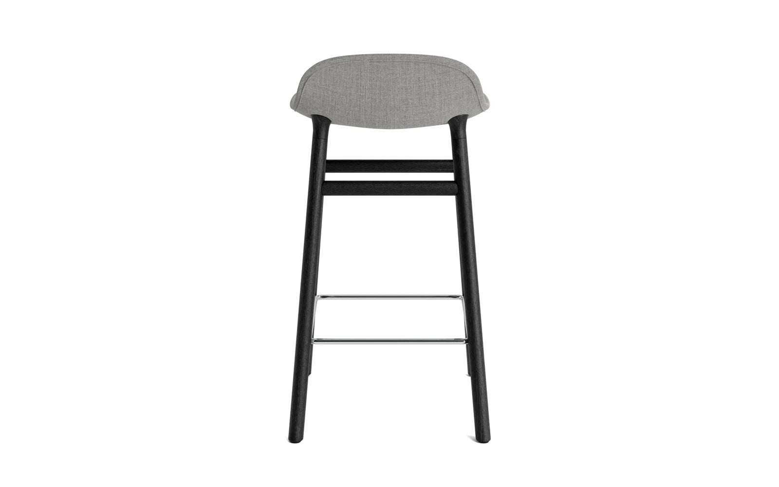 Eleganter Barstuhl mit 65 cm Höhe, gepolstert in Schwarz, aus hochwertiger Eiche, perfekt für moderne Innenräume und Gastronomie.
