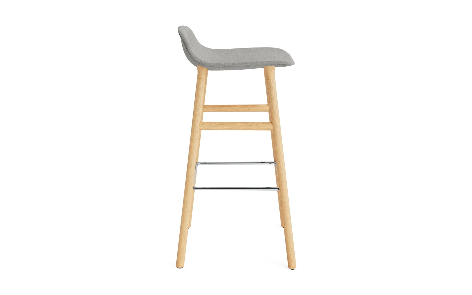 Eleganter gepolsterter Barstuhl aus Eiche mit 75 cm Sitzhöhe, perfekt für stilvolle Bars und moderne Wohnkonzepte.