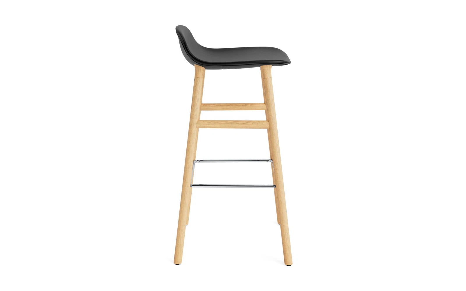 Eleganter gepolsterter Barstuhl aus Eiche mit 75 cm Höhe, ideal für stilvolle Bars und moderne Wohnambiente.
