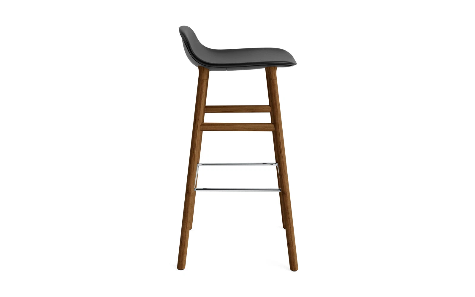 Eleganter Barstuhl mit 75 cm Höhe, gepolstert in Walnuss Ultra. Ideal für stilvolle Küchen und Bars, bietet hohen Sitzkomfort.