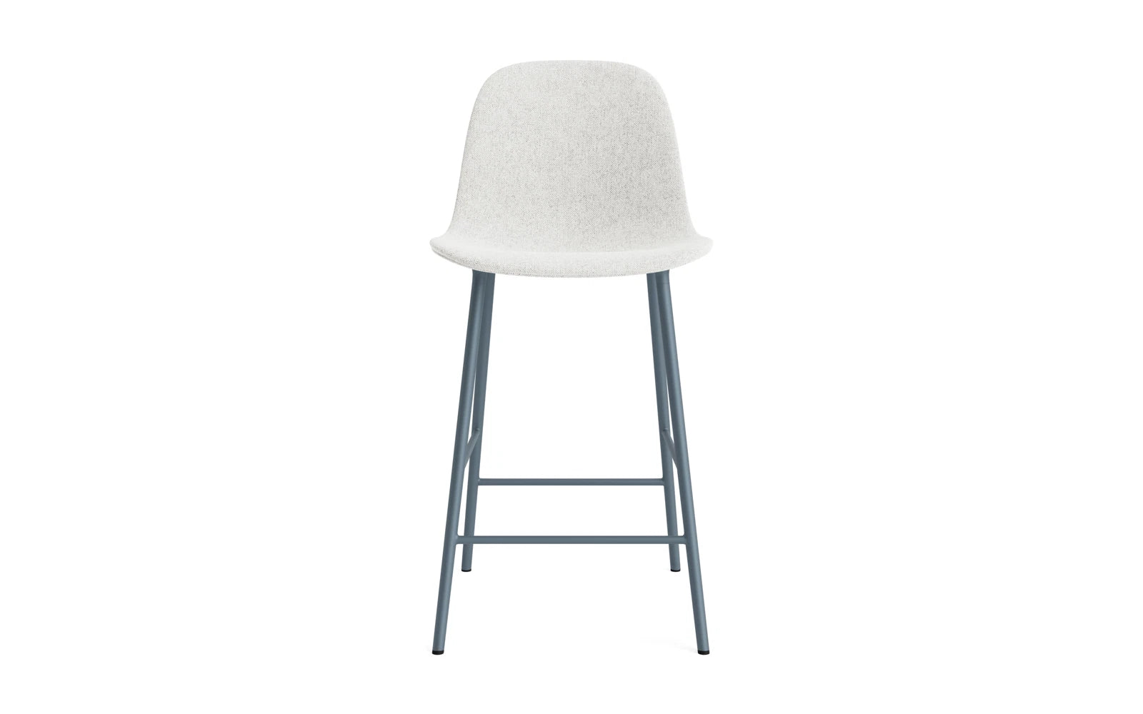 Eleganter Barstuhl in 65 cm Höhe, gepolstert in luxuriösem Blau, gefertigt aus strapazierfähigem Stahl – perfekt für moderne Interiors.