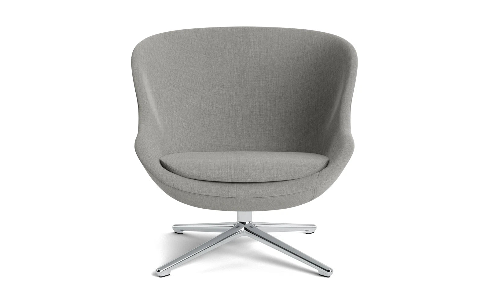 Eleganter Hyg Lounge-Sessel mit niedrigem Design und drehbarem Gestell aus Aluminium, ideal für modernes Wohnen und komfortable Auszeiten.