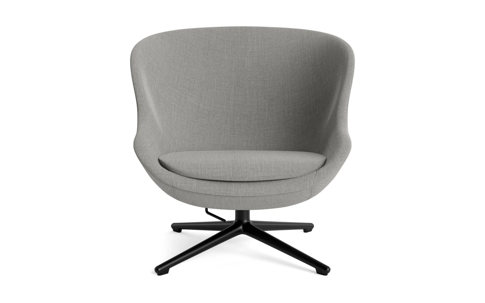 Eleganter Hyg Lounge-Sessel mit Drehgestell aus schwarzem Aluminium, ideal für stilvolle Entspannung im skandinavischen Design.