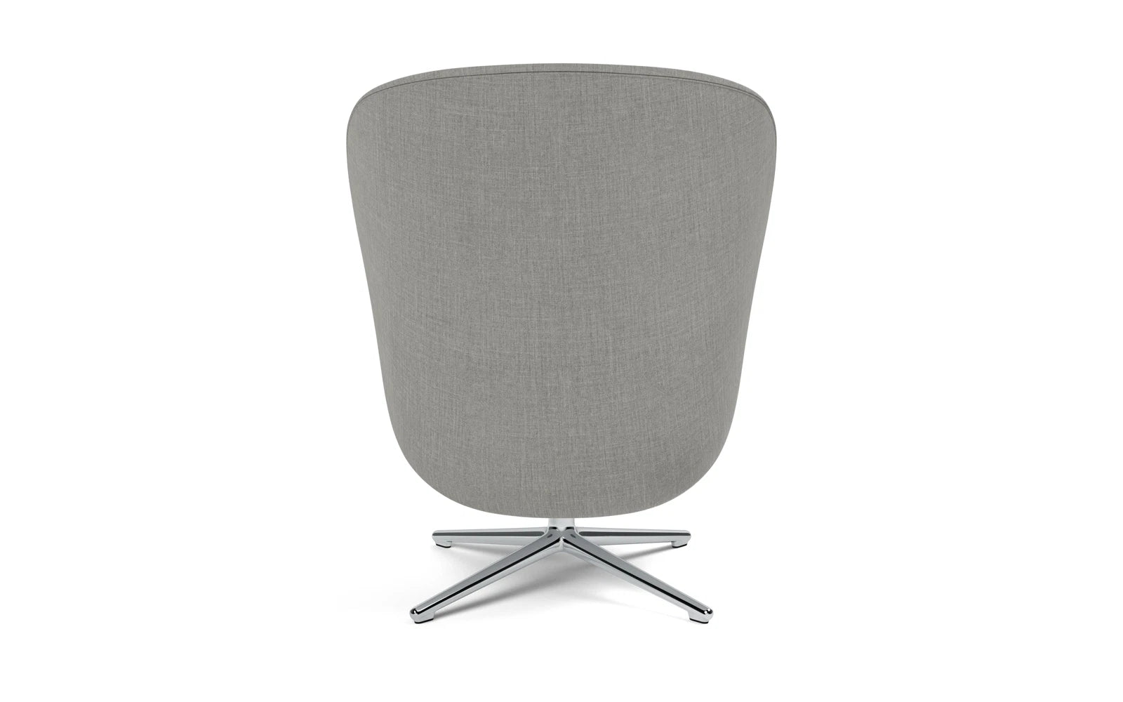 Eleganter Hyg Lounge-Sessel von Normann Copenhagen mit drehbarem Aluminiumgestell, ideal für zeitgemäße Wohnräume.