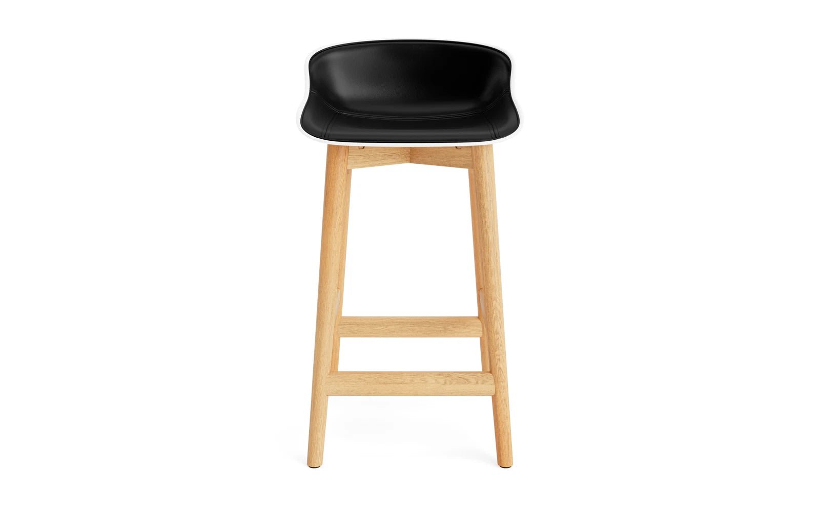 Eleganter Hyg Barhocker mit 65 cm Sitzhöhe, gepolstert in Eiche Weiss/Ultra, perfekt für trendige Bars und entspannte Abende.
